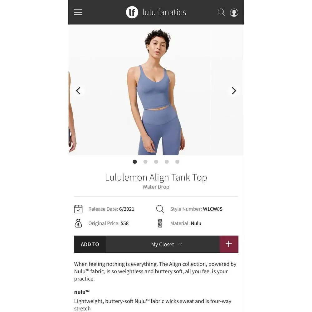 Lululemon Women's Align Tank Top Size 8 - Picture 8 of 9